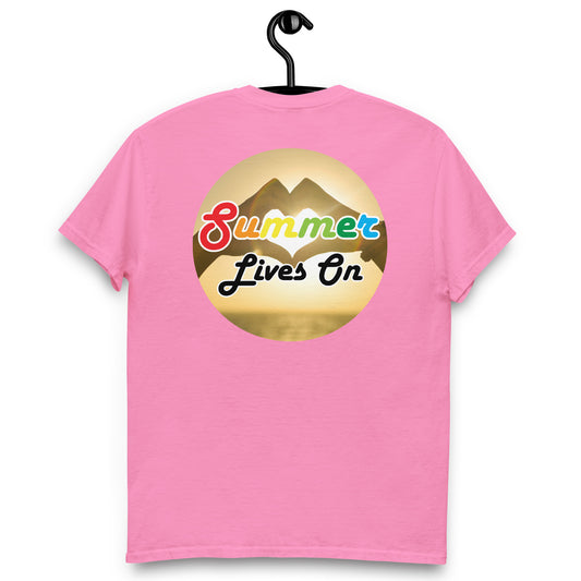 Summer Lives On logo front and picture back Mens classic tee